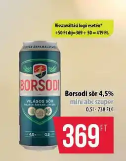 Coop Borsodi sör 4,5% ajánlat