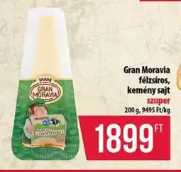Coop Gran Moravia félzsíros, kemény sajt ajánlat