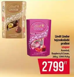 Coop Lindt Lindor tejcsokoládé praliné ajánlat