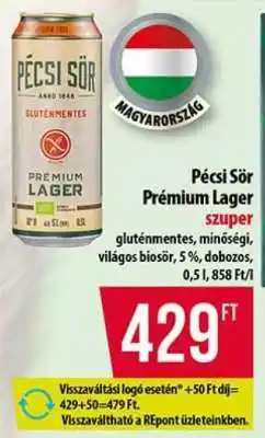Coop PÉCSI SÖR Prémium lager ajánlat