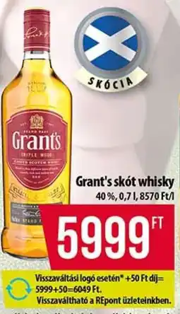 Coop GRANT'S Skót whisky ajánlat