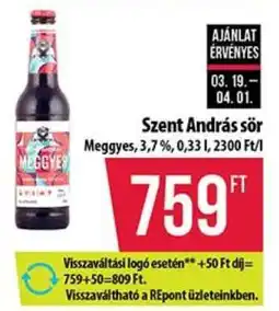 Coop Szent András sör ajánlat