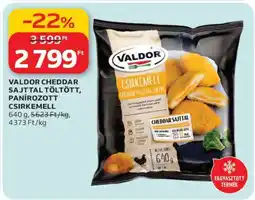 Auchan Valdor Cheddar Sajttal Töltött Panírozott Csirkemell ajánlat
