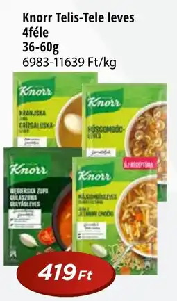 Real Knorr Telis-Tele leves 4féle ajánlat