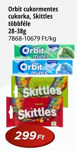 Real Orbit cukormentes cukorka, Skittles ajánlat