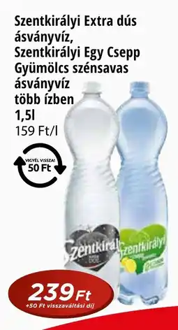 Real Szentkirályi Extra dús ásványvíz, Szentkirályi Egy Csepp Gyümölcs szénsavas ásványvíz ajánlat