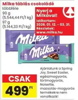 Spar Market Milka táblás csokoládé ajánlat