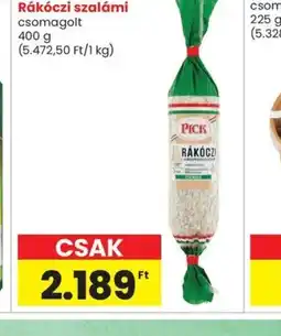 Spar Pick Rákczi szalámi ajánlat
