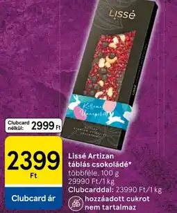Tesco Lissé Artizan táblás csokoládé ajánlat