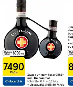 Tesco Zwack Unicum keserűlikőr ajánlat