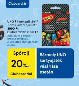 Tesco UNO F1 kártyajáték ajánlat