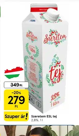 Tesco Szeretem ESL tej ajánlat