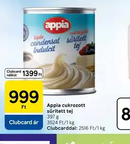 Tesco APPIA cukrozott sűrített tej ajánlat