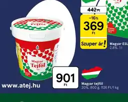 Tesco Magyar Tejföl ajánlat