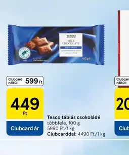 Tesco TESCO táblás csokoládé ajánlat