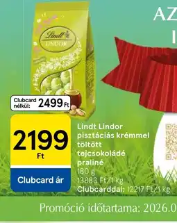 Tesco Lindt Lindor tejcsokoládé praliné ajánlat