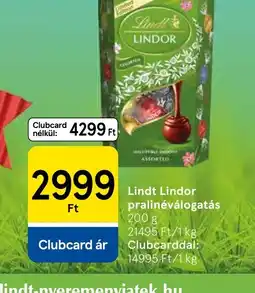 Tesco Lindt Lindor pralinéválogatás ajánlat