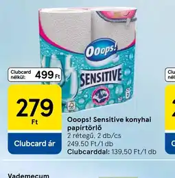 Tesco Ooops! Sensitive konyhai papírtörlő ajánlat