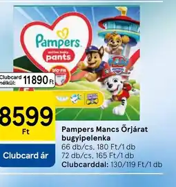 Tesco Pampers Mancs Őrjárat bugyipelenka ajánlat