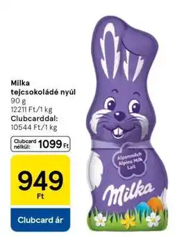 Tesco MILKA TEJCSOKOLÁDÉ NYÚL ajánlat