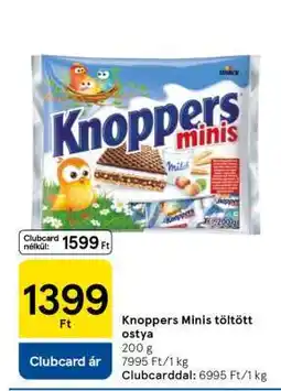 Tesco Knoppers minis töltött ostya ajánlat