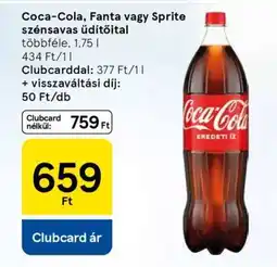 Tesco Coca-Cola, Fanta vagy Sprite szénsavas üdítőital ajánlat