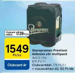 Tesco Staropramen Premium dobozos sör multipack ajánlat