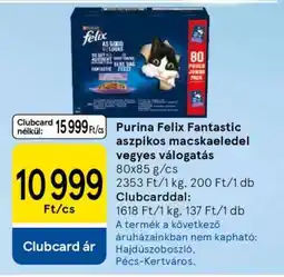 Tesco Purina Felix Fantastic aszpikos macskaeledel vegyes válogatás ajánlat