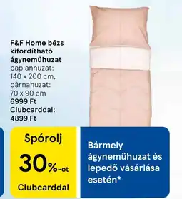 Tesco F&F Home bézs kifordítható ágyneműhuzat ajánlat