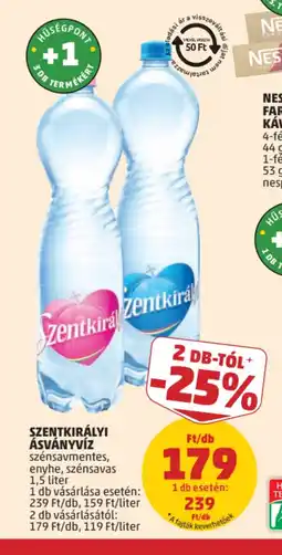 PENNY SZENTKIRÁLYI ÁSVÁNYV SZENTKIRÁLYI ÁSVÁNYVÍZ szénsavmentes, enyhe, szénsavasZ ajánlat