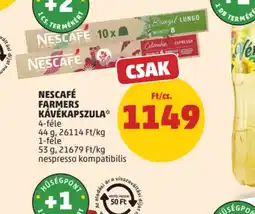 PENNY NESCAFÉ FARMERS KÁVÉKAPSZULA ajánlat