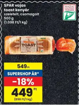 Interspar SPAR vajas toast kenyér ajánlat