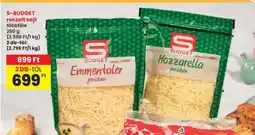 Interspar S-BUDGET reszelt sajt többféle ajánlat