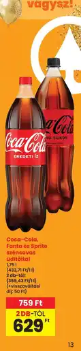 Interspar Coca-Cola, Fanta és Sprite szénsavas üdítőital ajánlat