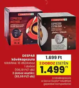 Spar DESPAR kávékapszula ajánlat