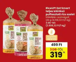 Spar RiceUP! Eat Smart teljes kiőrlésű, puffasztott rizs szelet ajánlat