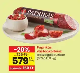 Spar Paprikás vastagkolbász ajánlat