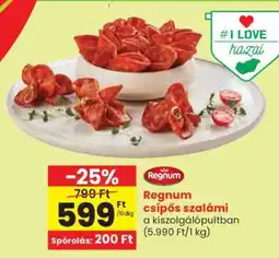 Spar Regnum csípős szalámi ajánlat