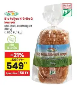 Spar Bio teljes kiőrlésű kenyér ajánlat