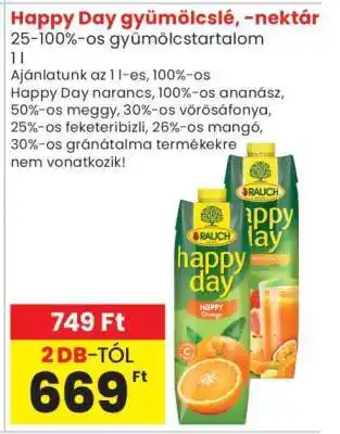 Spar Happy Day gyümölcslé, -nektár ajánlat