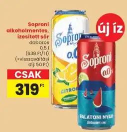 Spar SOPRONI Alkoholmentes ízesített sör ajánlat