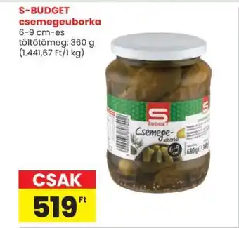 Spar S-BUDGET csemegeuborka ajánlat