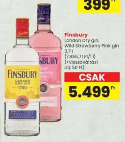 Spar Finsbury London Dry gin, Wild Strawberry Pink gin ajánlat