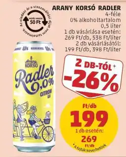 PENNY ARANY KORSÓ RADLER ajánlat