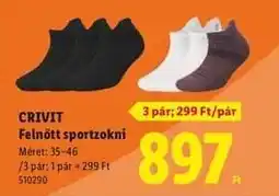 Lidl Crivit Felnőtt sportzokni ajánlat