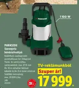 Lidl PARKSIDE Szennyvíz búvárszivattyú ajánlat