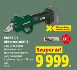 Lidl PARKSIDE Akkus metszőolló ajánlat