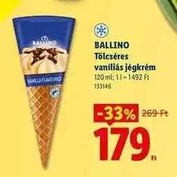 Lidl BALLINO Tölcséres vaníliás jégkrém ajánlat