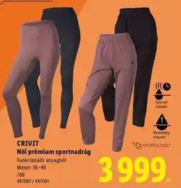 Lidl CRIVIT Női prémium sportnadrág ajánlat
