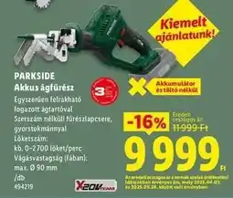 Lidl PARKSIDE Akkus ágfűrész ajánlat